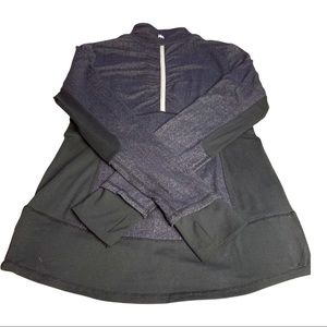 Kyodan black and gray houndstooth detail pull over  1/2 zip l/s top size small